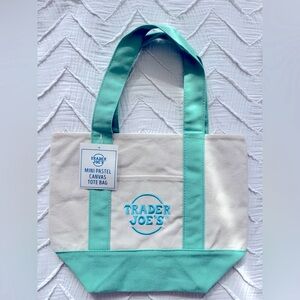 Trader Joe’s Mini Pastel Canvas Tote Bag - green